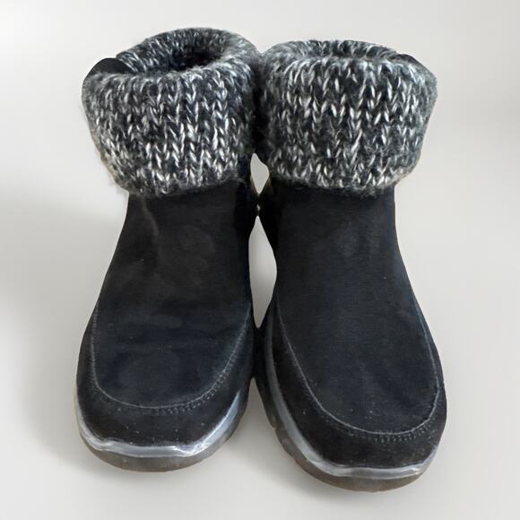Skechers Boots Womens 8 Easy Going Heighten Snow Black Foldover Knitted Cuff - Picture 5 of 8